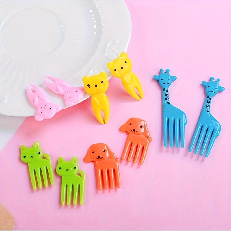 10pcs Animal Fruit Fork Set Christmas Party Snack Cake Dessert Food Fork