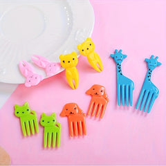 10pcs Animal Fruit Fork Set Christmas Party Snack Cake Dessert Food Fork