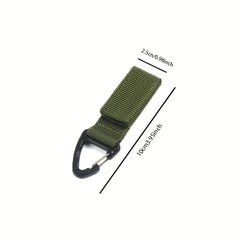 2pcs Hanging Key Hook Clip Buckle Nylon Webbing Belt Carabiner Outdoor Strap
