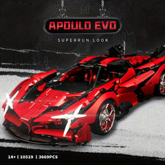 Metal Red Sports Car Model Building Blocks Set