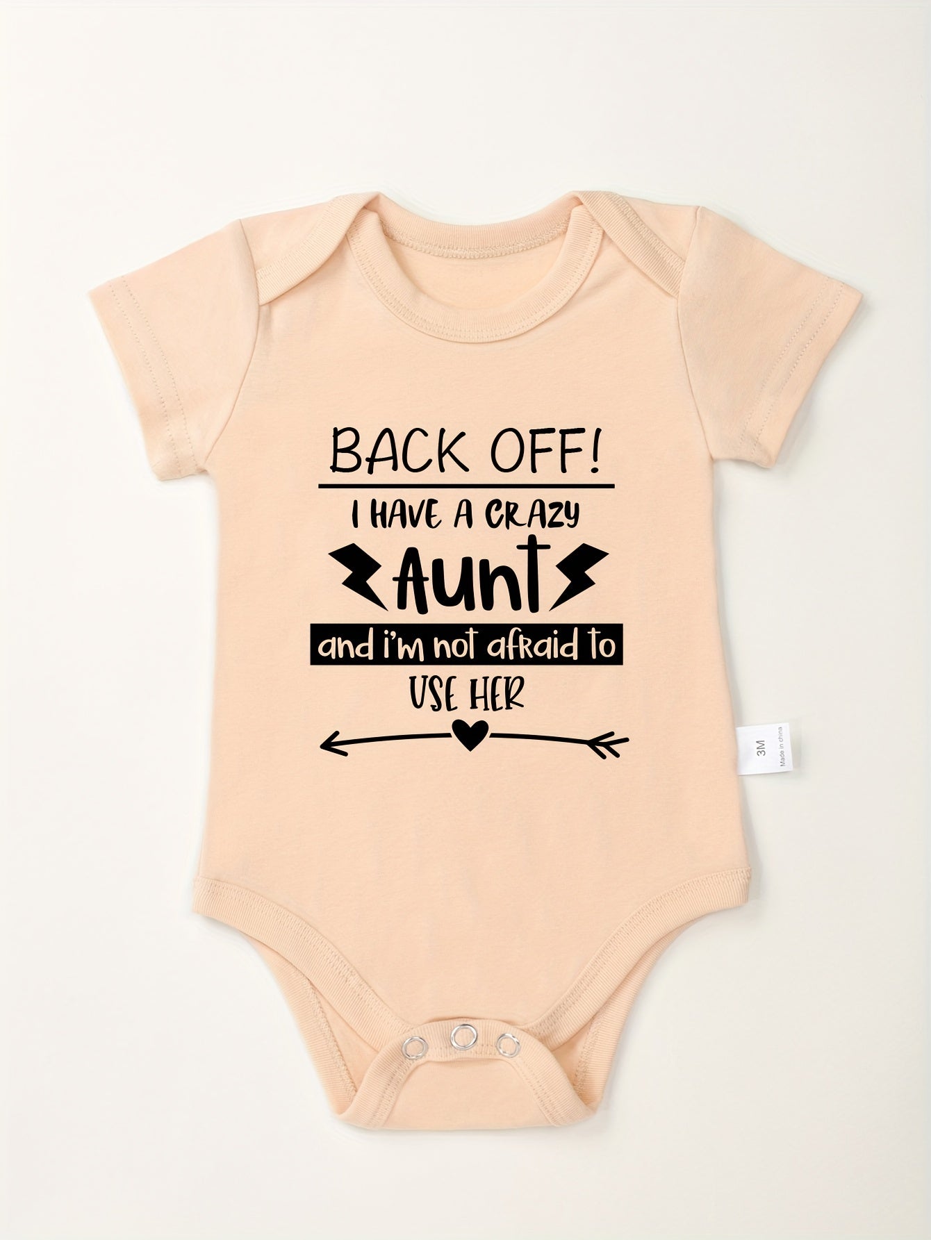 Cotton Baby Onesies Crazy Aunt Letter Print Soft Romper 0-24M