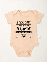 Cotton Baby Onesies Crazy Aunt Letter Print Soft Romper 0-24M