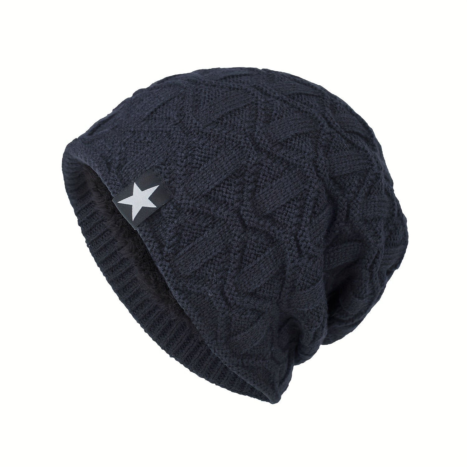 Men's Winter Thickened Solid Knitted Woolen Hat