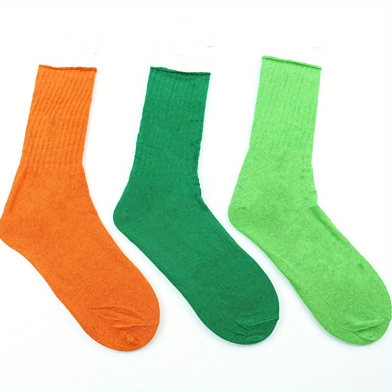 3 Pairs Solid Mid Tube Socks Women's Stockings