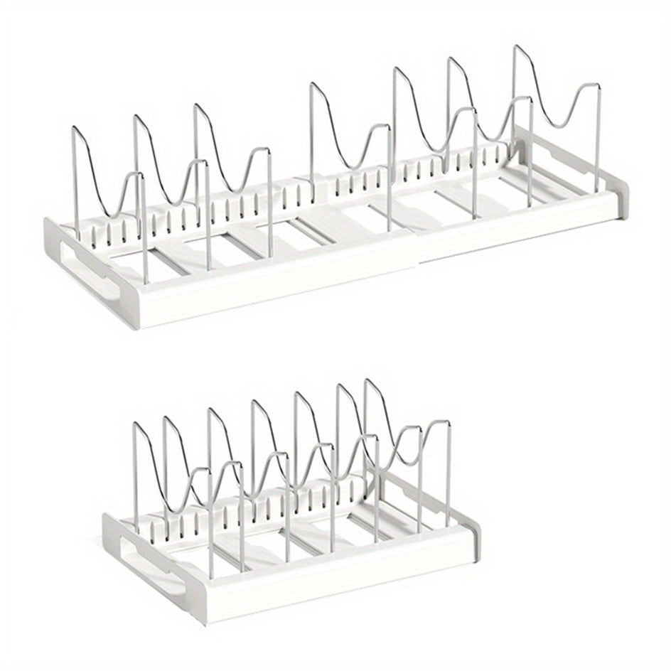 Kitchen Organizer Shelf with Pot Lid Holder, Utensil Rack, Dish Drainboard
