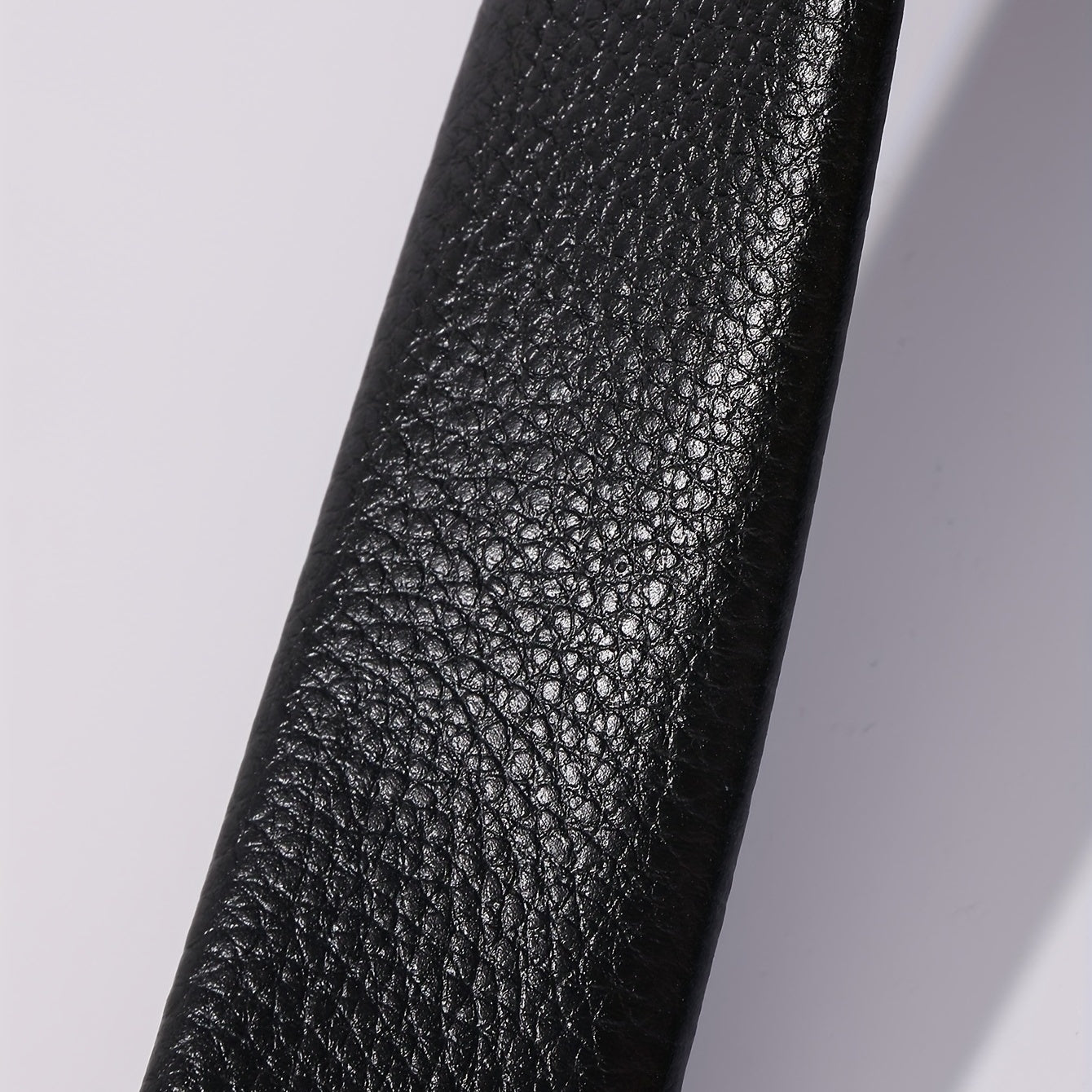 Men's Automatic Buckle Belt PU Leather Litchi Pattern Belt