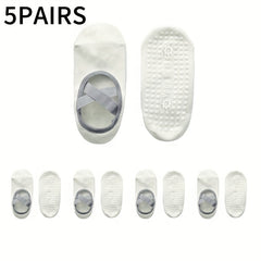 Silicone Padded Non Slip Yoga Socks with Cross Straps - Pilates Dance Fitness
