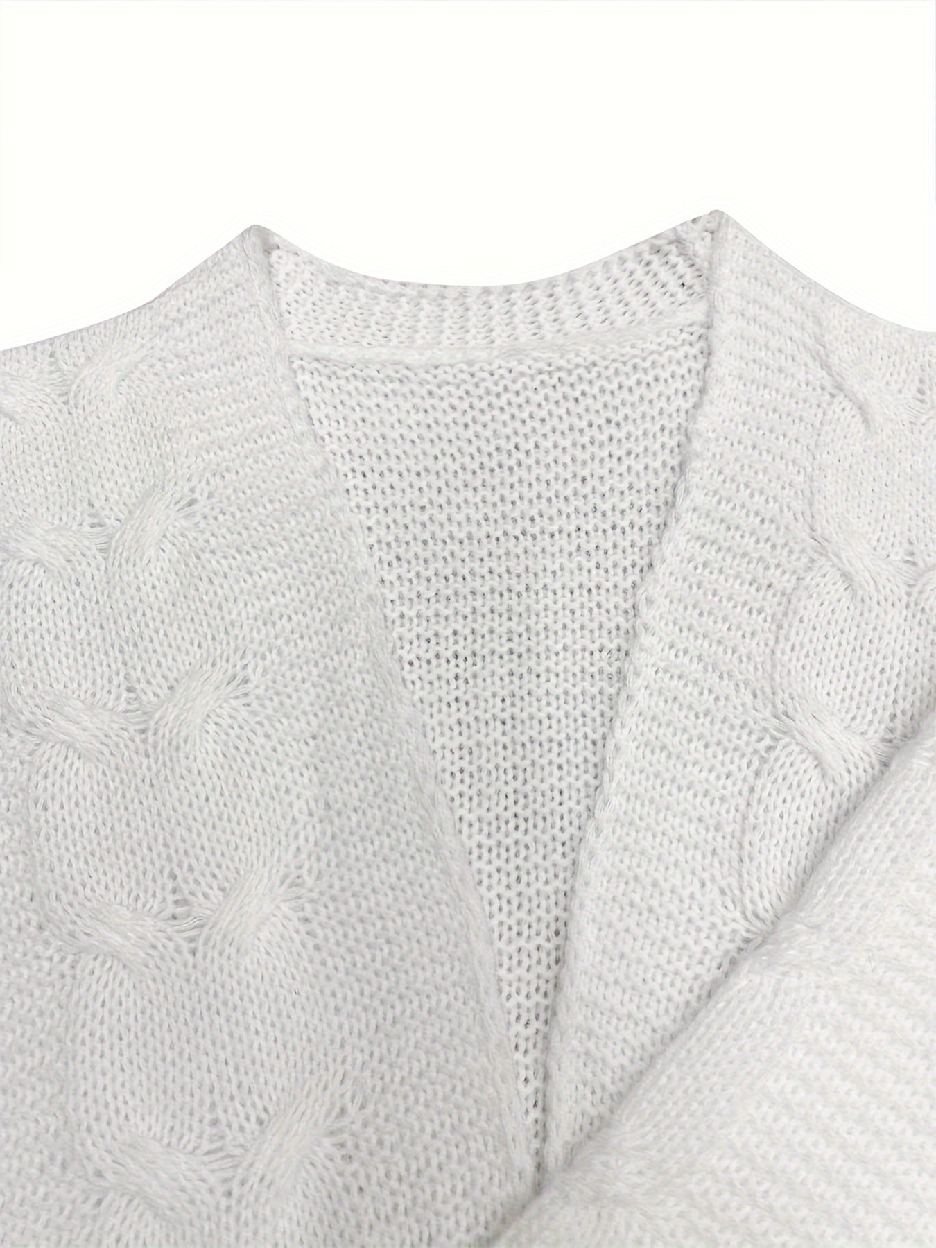 Cable Long Sleeve Open Front Cardigan