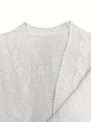 Cable Long Sleeve Open Front Cardigan