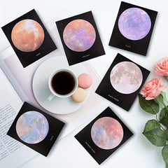 6pcs Planet Sticky Notes Moon Earth Planet Notes Self Adhesive 3 Inches