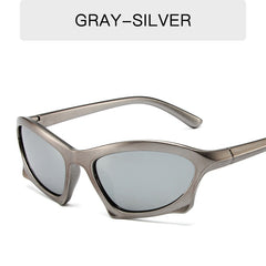 Y2k Around Sun Glasses Wrap Vintage Shades Bat Eyeglasses