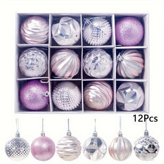 12pcs Christmas Ball Painted Set Decoration Holiday Party Supplies