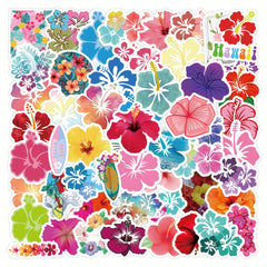 60pcs Hibiscus Flower Stickers Waterproof Vinyl Stickers For Water Bottle Laptop