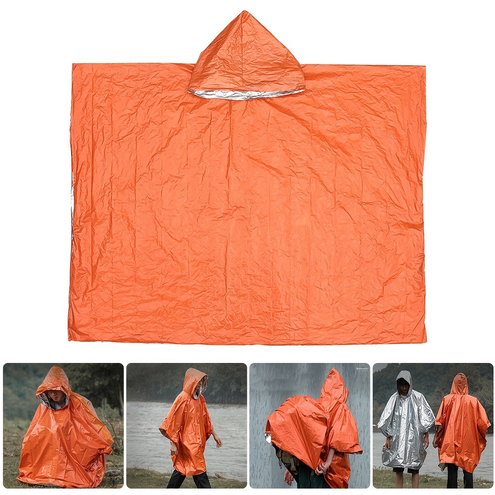 Waterproof Hooded Rain Poncho Raincoat for Outdoor Hiking Cycling