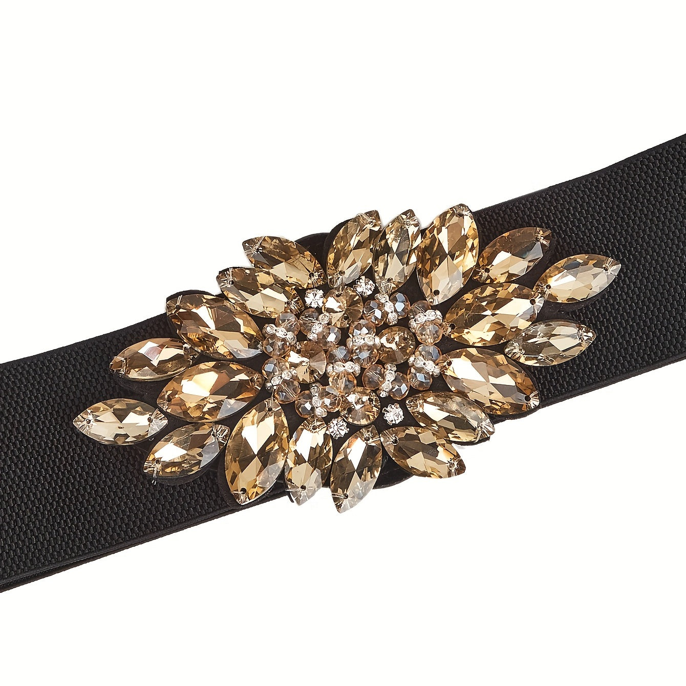 Vintage Rhinestone Crystal Wide Waistband Belt