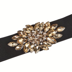 Vintage Rhinestone Crystal Wide Waistband Belt