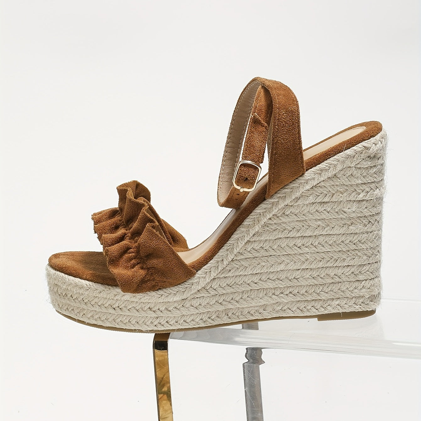 Women's Ruffled Wedge Espadrille Sandals