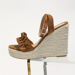Women's Ruffled Wedge Espadrille Sandals