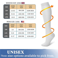 Breathable Compression Athletic Socks - 8 Pairs