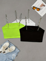 3 Pack Chain Straps Crop Cami Tops - Sleeveless Summer Top