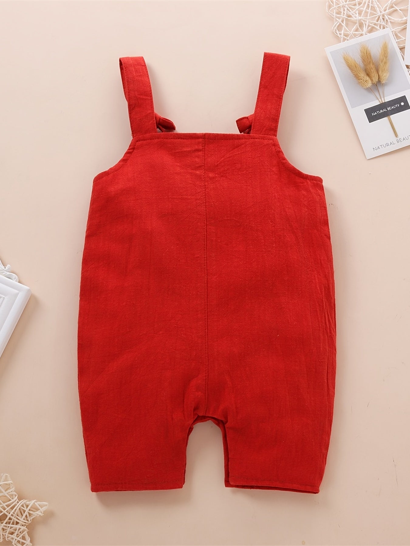 Baby Girls Floral Embroidery Overalls Jumpsuit