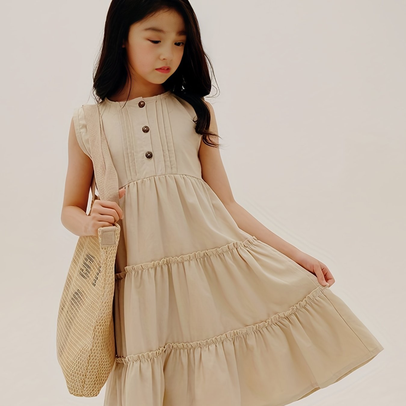 Girls' Sleeveless Princess Dress for Summer Parties