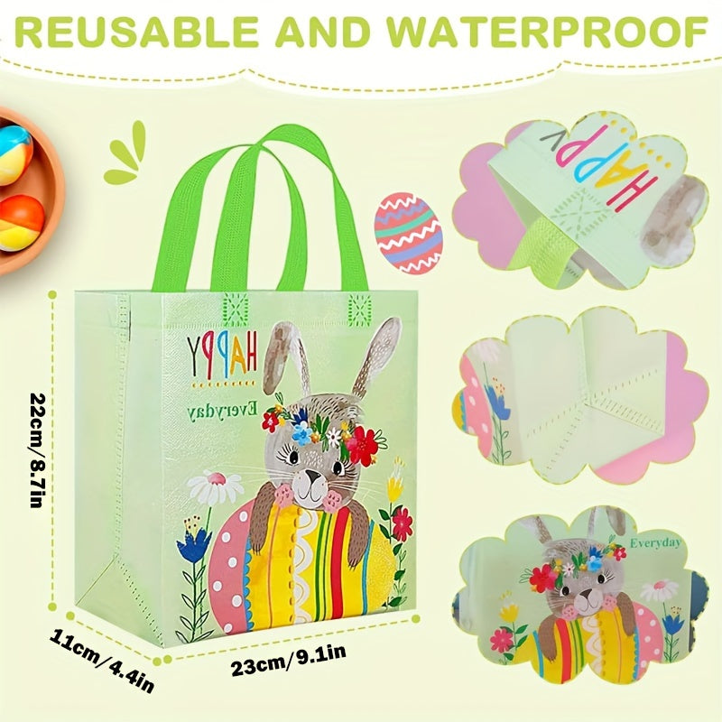 16pcs Easter Bunny Egg Gift Bag Reusable Tote Party Supplies