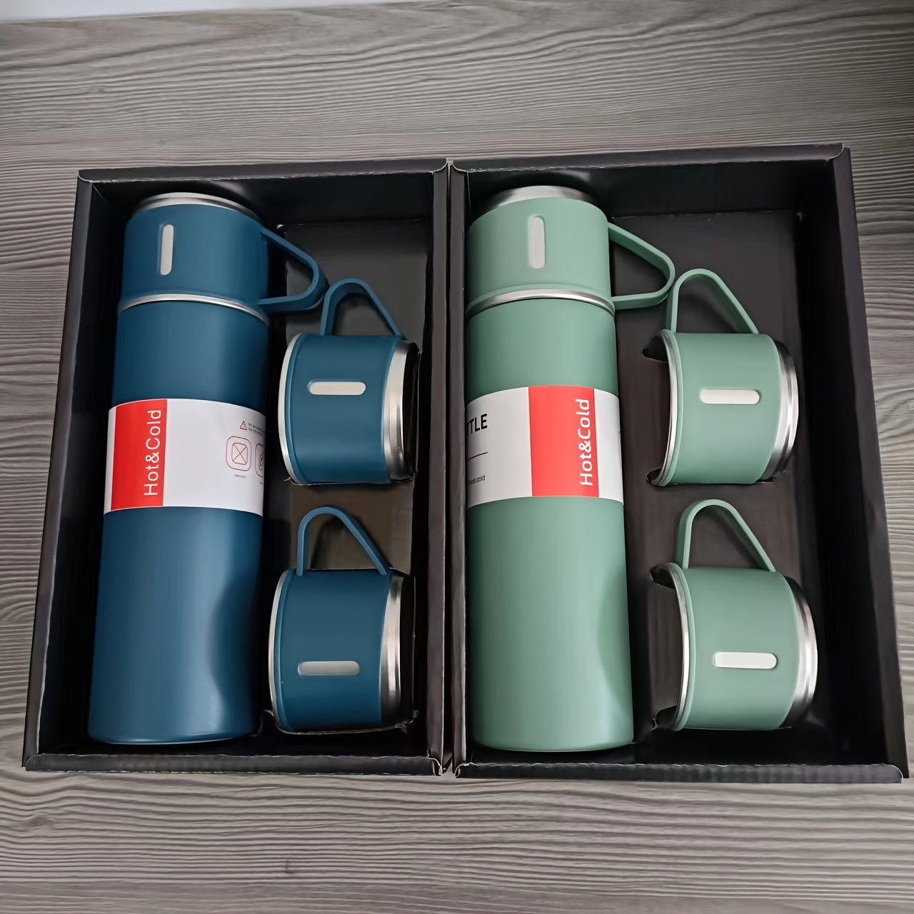 Stainless Steel Insulated Water Bottle 500ml - Leakproof with 2 Extra Lids