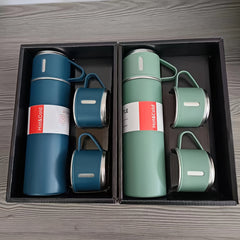 Stainless Steel Insulated Water Bottle 500ml - Leakproof with 2 Extra Lids