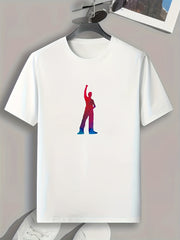 Pattern Print Men's Sports T-shirt Graphic Tee for Fitness Activities