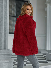 Fluffy Teddy Coat Open Front Casual Outerwear