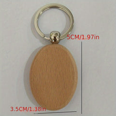 Beech Wood Keychain Wooden Tag DIY Square Pendant