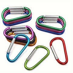 8pc D Shaped Aluminum Carabiner Hook Metal Buckle for Travel Camping Backpacking