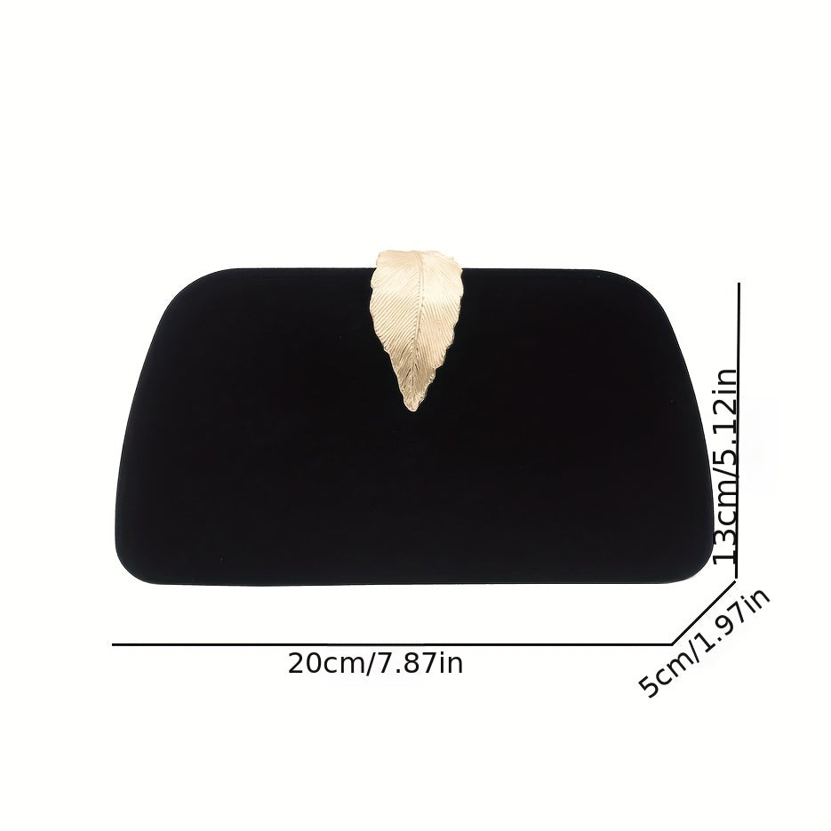 Metal Leaf Clutch Wallet Evening Bag Women's Purse