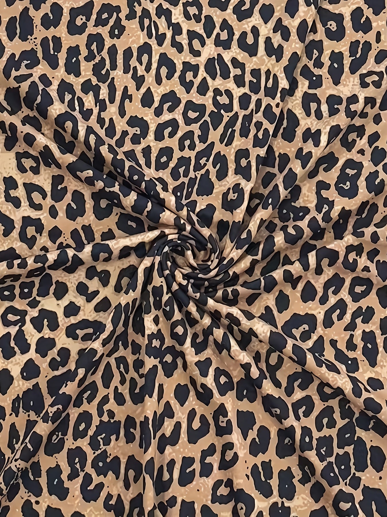 Plus Leopard Print Top & Ripped Shorts 2 Piece Set