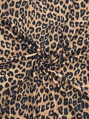 Plus Leopard Print Top & Ripped Shorts 2 Piece Set