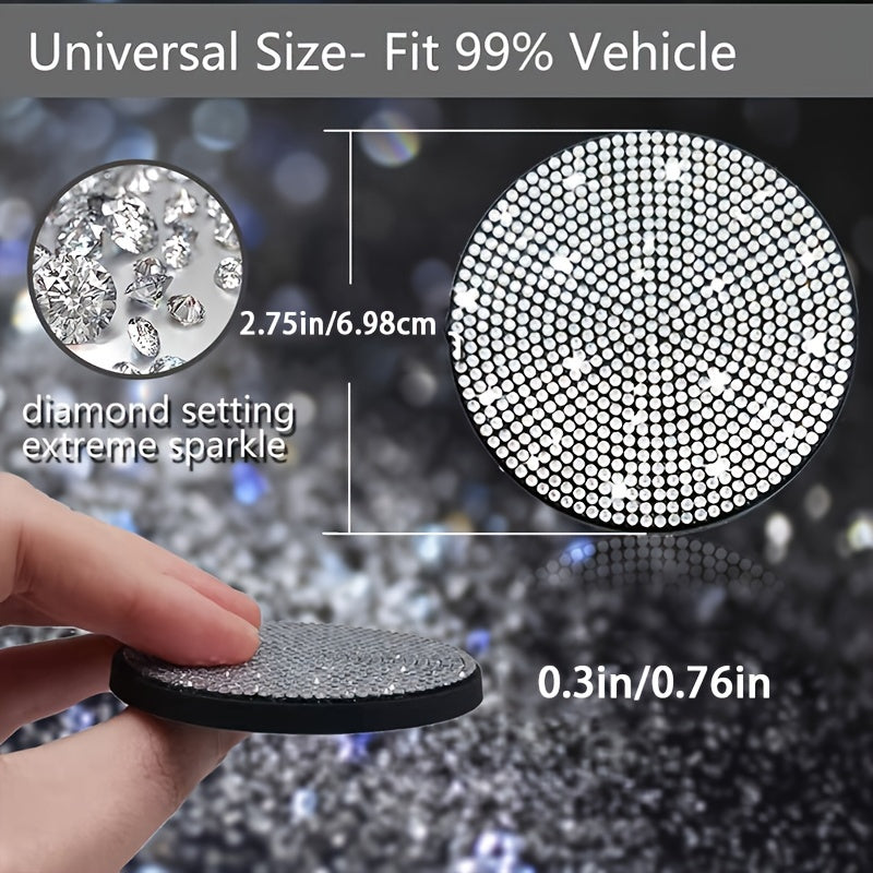 Rhinestone Printed Cup Pads for Car, Non Slip Coaster, Shockproof