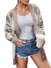 Casual Cardigan Women's Plus Button Up Long Sleeve Knit Coat