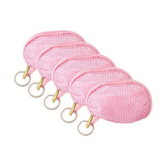 5Pcs Mesh Makeup Sponge Holder Small Zipper Makeup Pouch Bags With Keychain