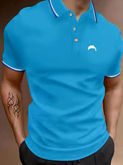 Men's Dolphin Print Golf Short Sleeve Shirt