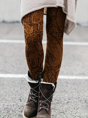 Paisley Print High Waist Leggings Casual Skinny Leggings Women's Clothing
