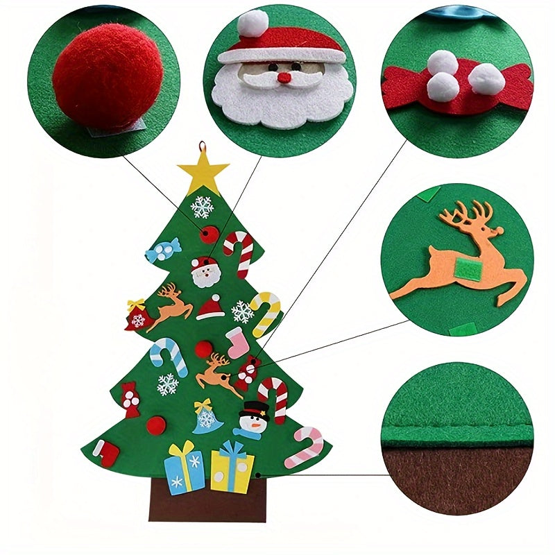DIY Felt Christmas Tree Set Wall Hanging Decorations