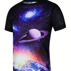 Kid's Galaxy Graphic Tshirt Summer Tee Crew Neck Top