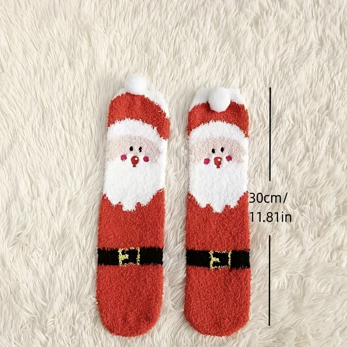 2 Pairs Christmas Elk Fleece Warm Socks