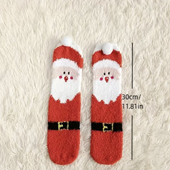 2 Pairs Christmas Elk Fleece Warm Socks