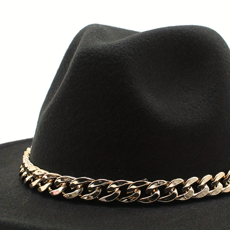 Men's British Style Woolen Jazz Hat Big Brim Felt Hat