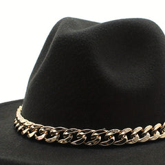 Men's British Style Woolen Jazz Hat Big Brim Felt Hat