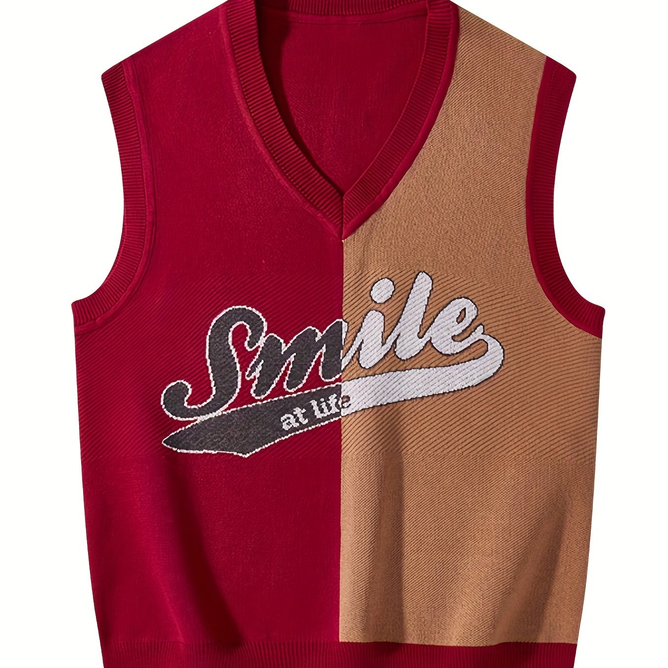 Men's V Neck Smile Pattern Vest Couple Clothes