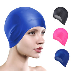 Silicone Swimming Cap with Ear Protection for Men and Women