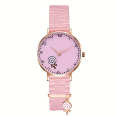 2pcs Quartz Watch Set for Girls, Cartoon Design Wrist Watch